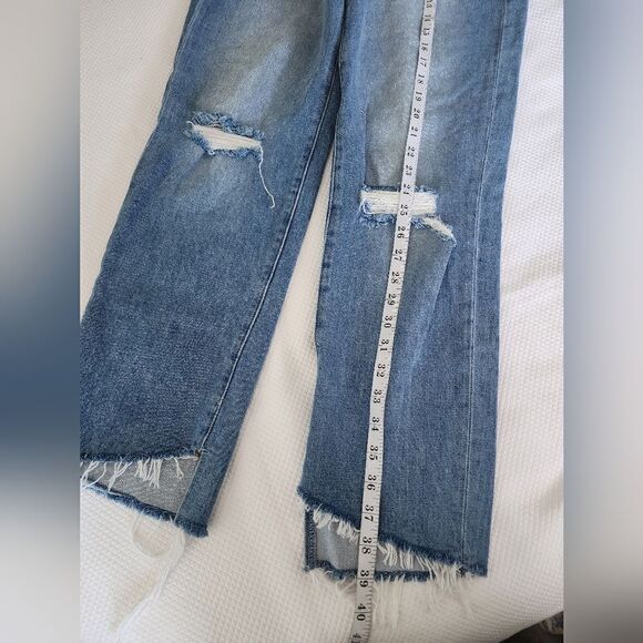 Frame denim le original denim distressed jeans raw hem - Picture 5 of 14